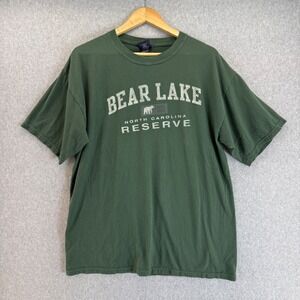 Bear Lake Reserve North Carolina NC Green T Shirt Camp David Mens Size‎ Large